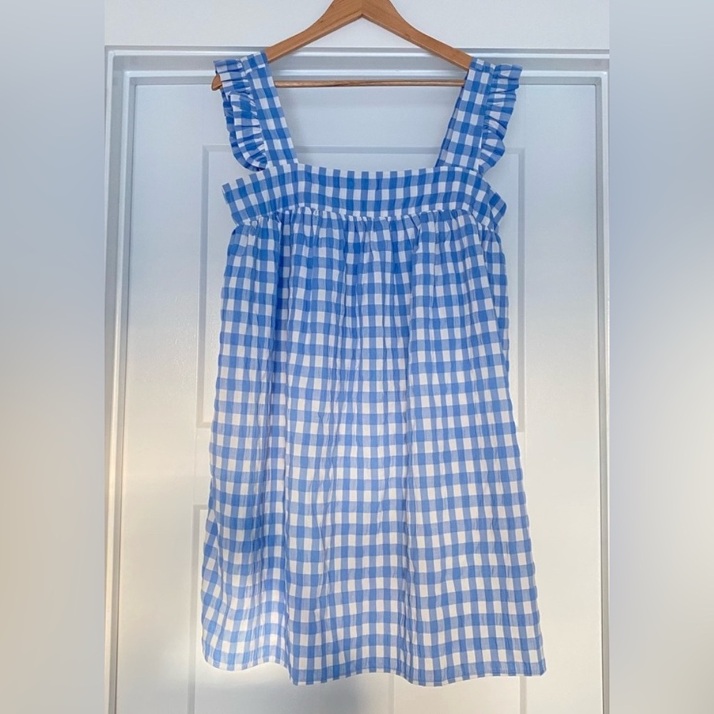 Storia Blue and White Gingham baby doll Dress